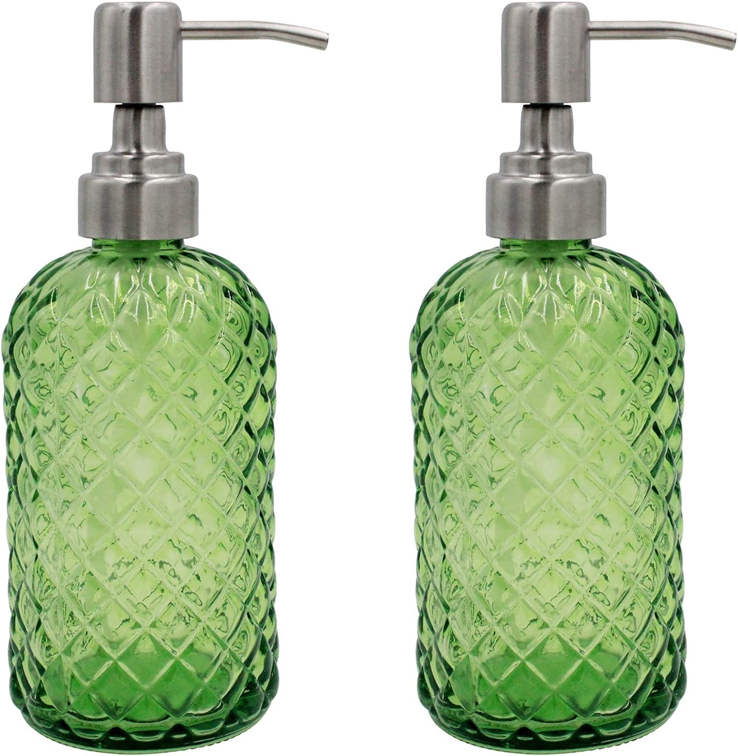 2 Pack-16 oz Soap Dispenser with Rustproof Stainless-Steel Pump
