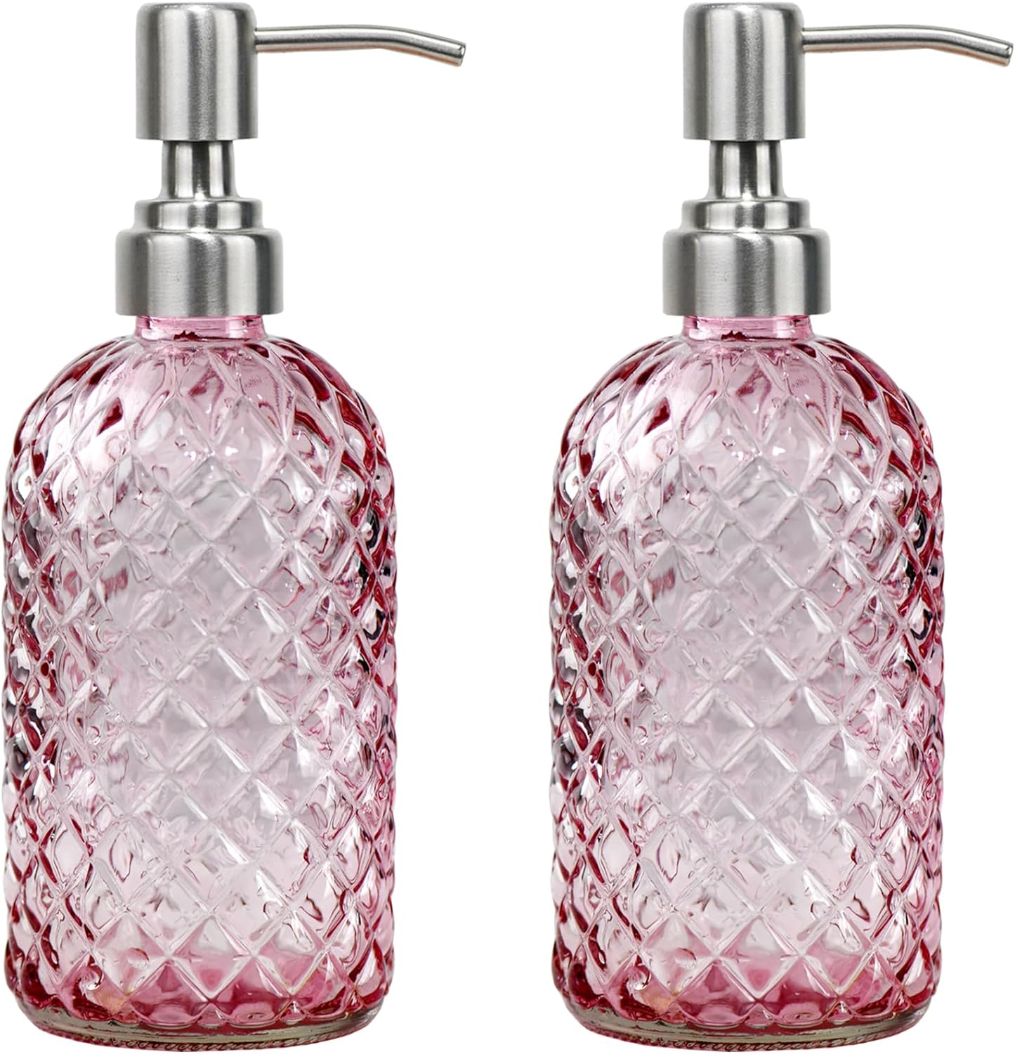 2 Pack-16 oz Soap Dispenser with Rustproof Stainless-Steel Pump