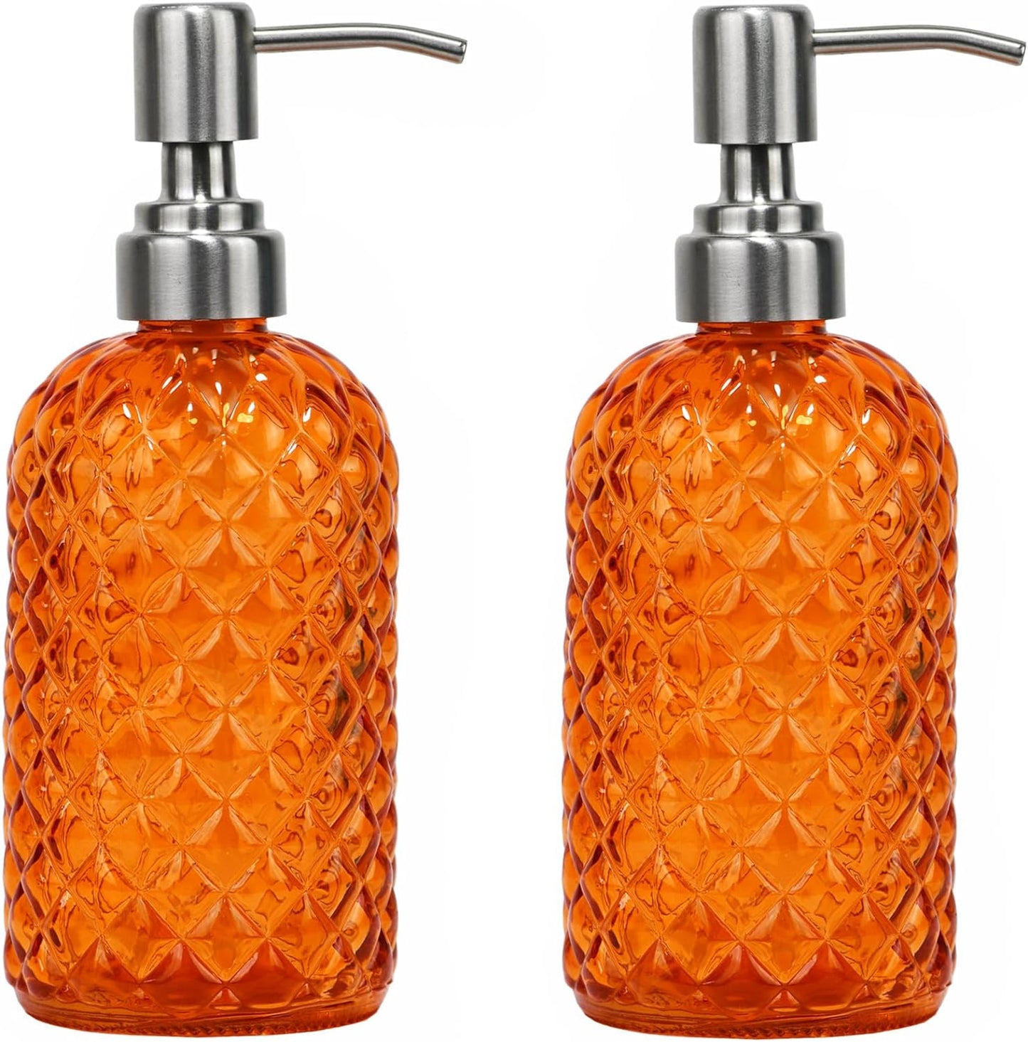 2 Pack-16 oz Soap Dispenser with Rustproof Stainless-Steel Pump