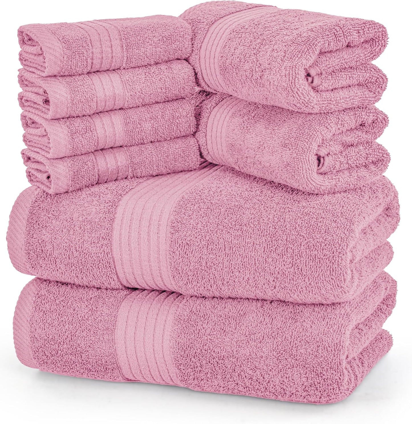 Luxury 8 Piece Premium 100% Cotton Towel Set 2, Bath, 2 Hand and 4 Face Cloths