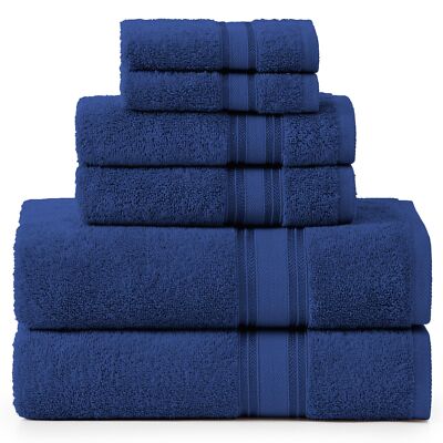 Luxury Bath Towels Set - 6 Piece Set, 100% Cotton Bathroom Towels
