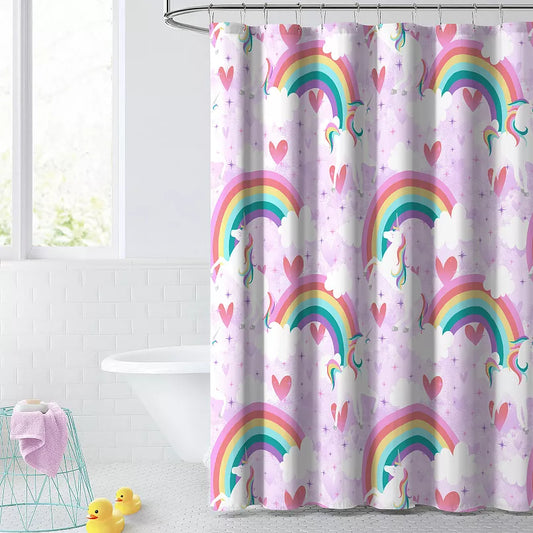Unicorn Rainbow Shower Curtain 72 x 72