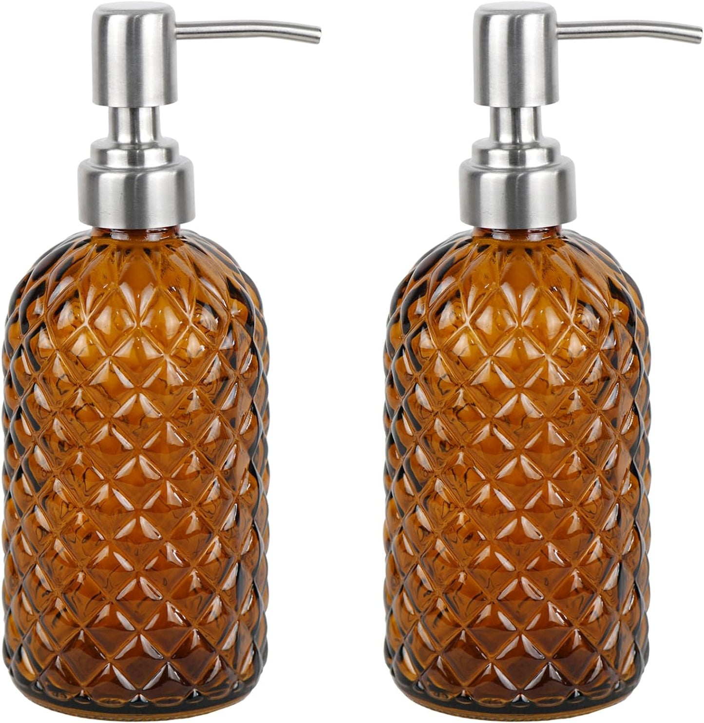 2 Pack-16 oz Soap Dispenser with Rustproof Stainless-Steel Pump