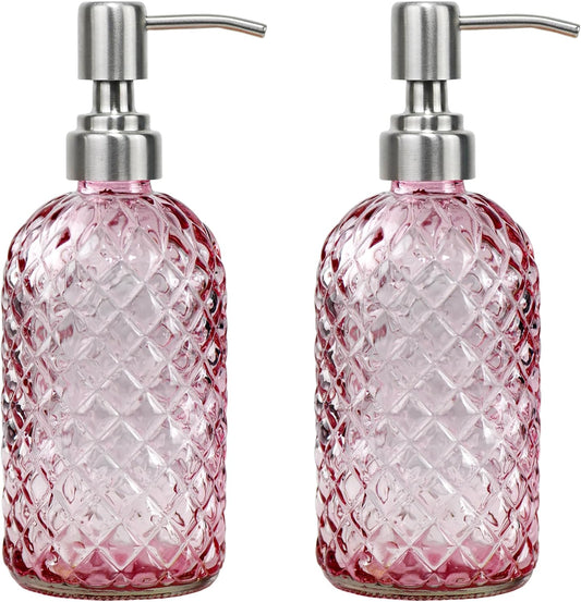 2 Pack-16 oz Soap Dispenser with Rustproof Stainless-Steel Pump