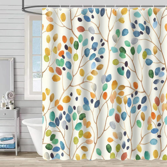 Colorful Floral Waterproof Shower Curtain 72x 72