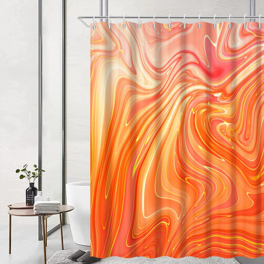 Abstract Orange and Gold 72 x 72 Shower Curtain
