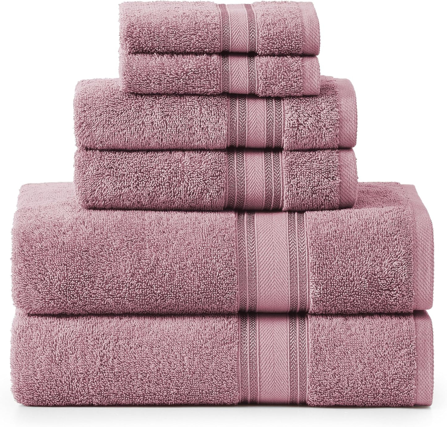 Luxury Bath Towels Set - 6 Piece Set, 100% Cotton Bathroom Towels