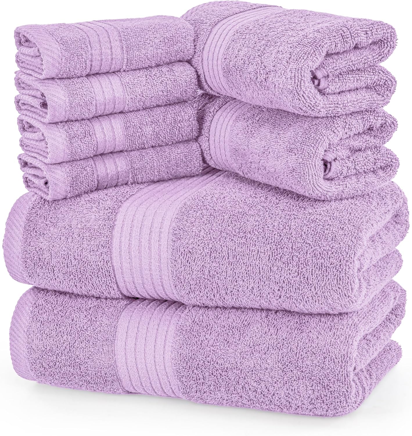 Luxury 8 Piece Premium 100% Cotton Towel Set 2, Bath, 2 Hand and 4 Face Cloths