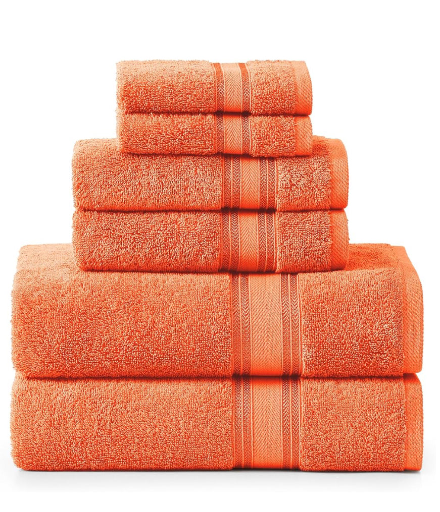 Luxury Bath Towels Set - 6 Piece Set, 100% Cotton Bathroom Towels